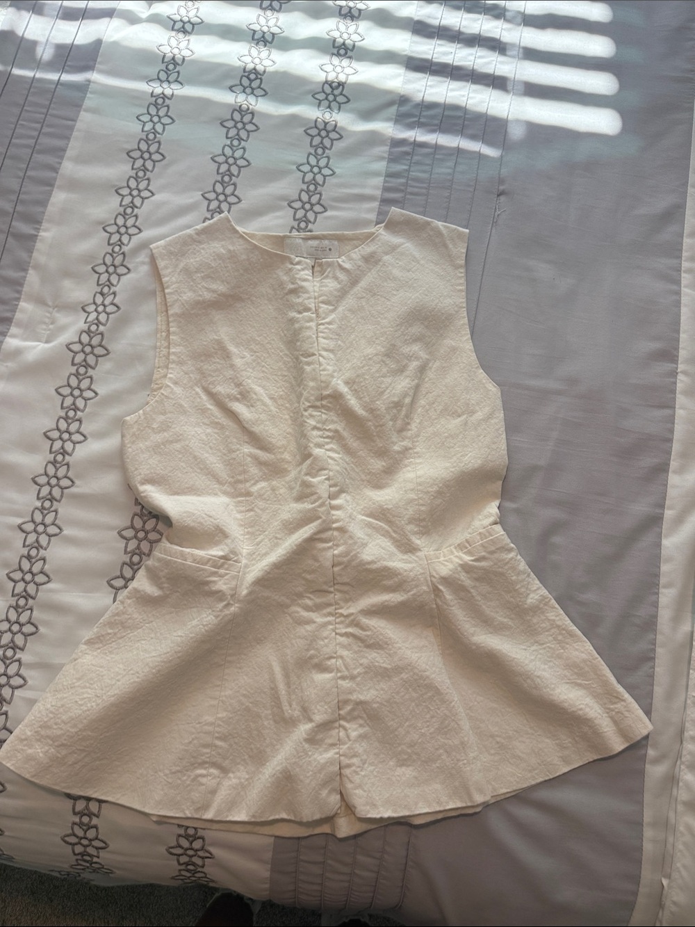 Zara Cream Peplum Blouse - Picture 3 of 4